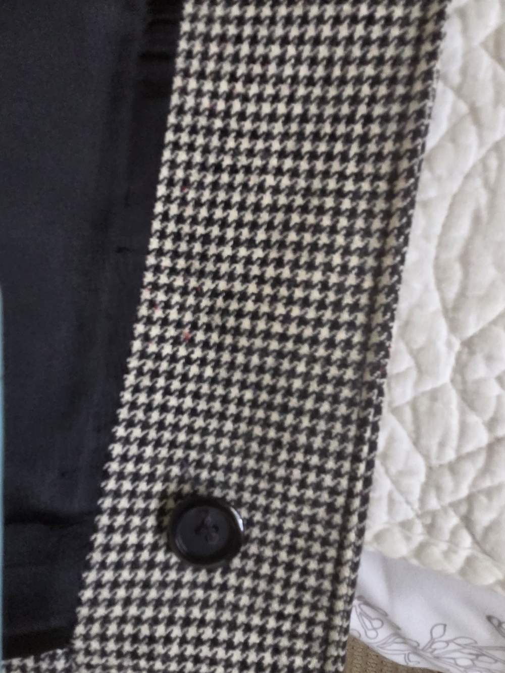 Vintage Wool Houndstooth Blazer Jacket - Black and White - Picture 11 of 16